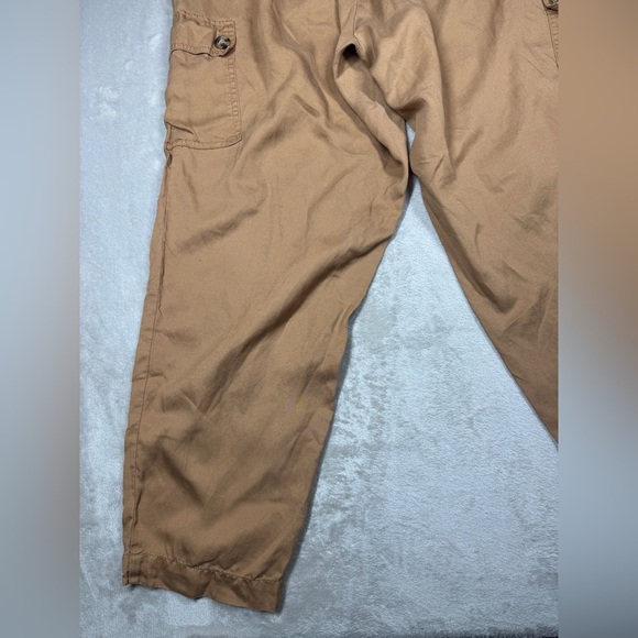 Torrid Relaxed Taper Studio Linen Blend High Rise Cargo Tobacco Brown Pants 16T - Picture 14 of 16
